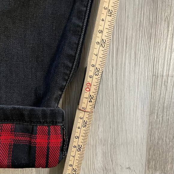 Judy Blue Jeans Skinny Fit Buffalo Patch Black-washed Distressed sz15/32 - Picture 14 of 16